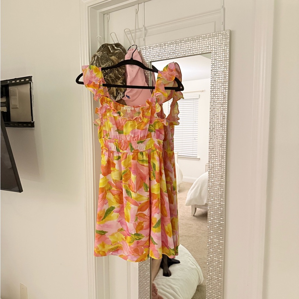 Blu Pepper Pink and Yellow Kids Dress